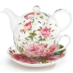 Stacked Tea Pot, Cup & Saucer